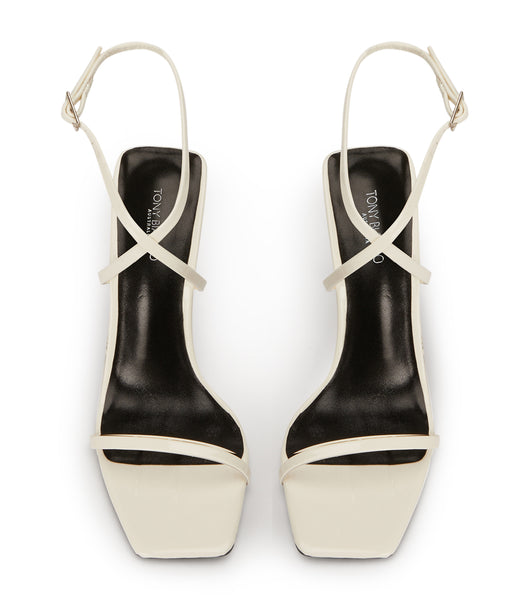 White Tony Bianco Naxos White Patent 10.5cm Strappy Heels | ZAICD66919