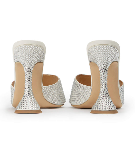 White Tony Bianco Serri Ivory Satin 10.5cm Bridal Heels | YZAVQ83793