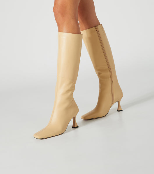 Yellow Tony Bianco Fantasy Butter Nappa 8cm Knee High Boots | LZATR20950