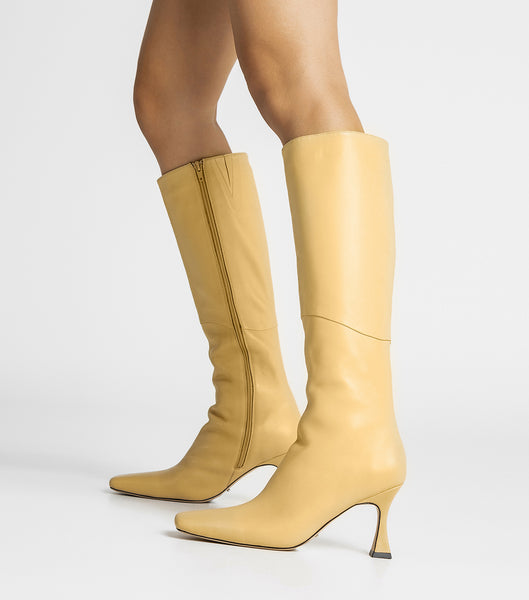 Yellow Tony Bianco Fantasy Butter Nappa 8cm Knee High Boots | LZATR20950