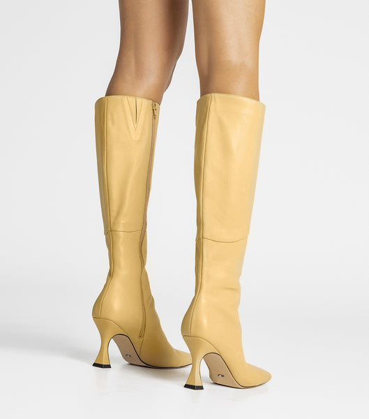 Yellow Tony Bianco Fantasy Butter Nappa 8cm Knee High Boots | LZATR20950