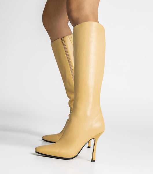 Yellow Tony Bianco Havana Butter Nappa 10.5cm Heeled Boots | FZAHY86921