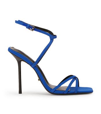 Azure Tony Bianco Nomad Azure Crepe 10.5cm Strappy Heels | LZASX57453