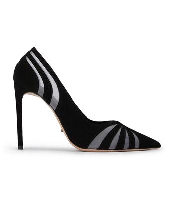 Black Tony Bianco Arrow Black Suede 10.5cm Court Shoes | MZAFT19761