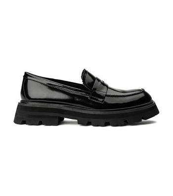 Black Tony Bianco Axell Black Hi Shine 4.5cm Loafers | TZAPQ13972