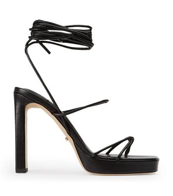 Black Tony Bianco Deon Black Nappa 11.5cm Block Heels | DZAVO63232