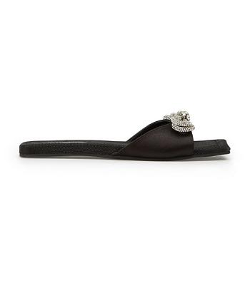 Black Tony Bianco Esta Black Satin 1.5cm Sandals | MZAHR66478