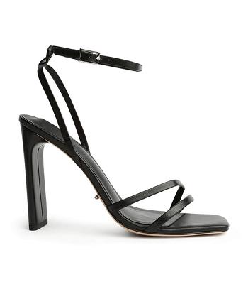 Black Tony Bianco Fiance Black Kid 11cm Strappy Heels | ZAJVR11899