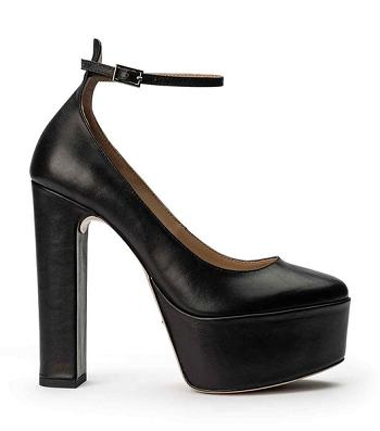 Black Tony Bianco Jaguar Black Como 14cm Block Heels | TZAPQ11918