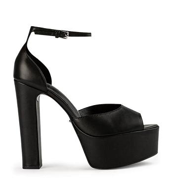 Black Tony Bianco Jayze Black Como 14cm Block Heels | UZATG37751