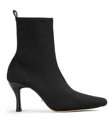 Black Tony Bianco Kossam Black Knit 8cm Ankle Boots | ZACVG68088