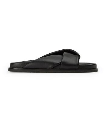 Black Tony Bianco Lora Black Nappa 1.5cm Slides | AZADF11810