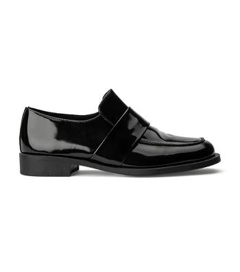 Black Tony Bianco Rovin Black Hi Shine 2.5cm Loafers | ZZAMJ51218