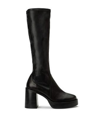 Black Tony Bianco Tibby Black Venice/Black Venezia 9cm Stretch Boots | ZZAMJ60495