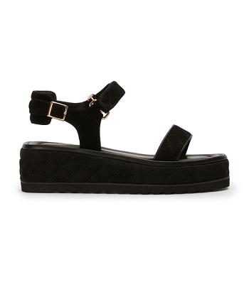 Black Tony Bianco Zahara Black Suede 6cm Sandals | ZAXBR61176