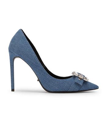 Blue Tony Bianco Abbey Washed Denim 10.5cm Court Shoes | ZAJKU10200