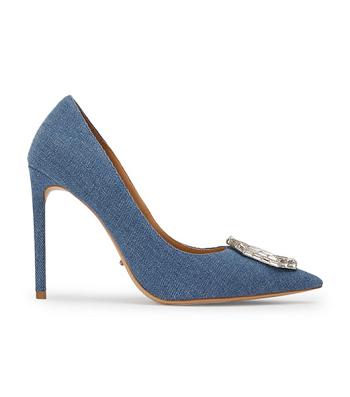 Blue Tony Bianco Alison Washed Denim 10.5cm Court Shoes | TZAWZ49388