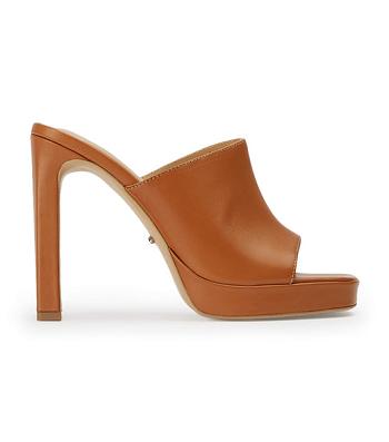 Brown Tony Bianco Dover Tan Como 11.5cm Block Heels | ZAICD96748