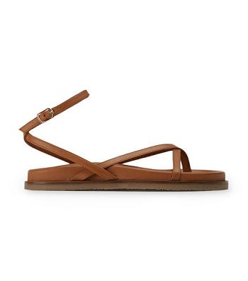 Brown Tony Bianco Lucie Tan Nappa 1.5cm Sandals | ZADYB95217