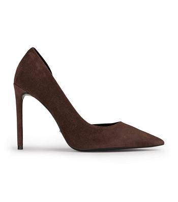 Chocolate Tony Bianco Alyx Espresso Suede 10.5cm Event Heels | ZACVG30409