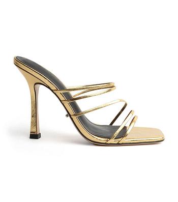 Gold Tony Bianco Foxie Gold Foil 10.5cm Stiletto Heels | ZAQAV30275