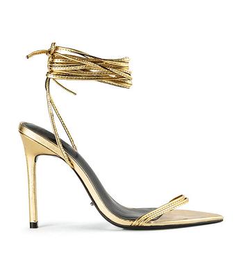 Gold Tony Bianco Millie Gold Foil 10.5cm Event Heels | ZAICD98382