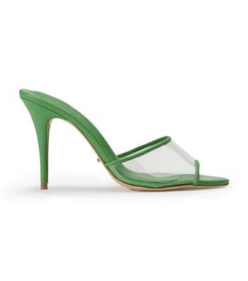 Green Tony Bianco Riana Clear Vinylite/Acid Green 9.5cm Stiletto Heels | ZAQCS46080