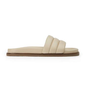 Light Yellow Tony Bianco Lucas Vanilla Nappa 1.5cm Sandals | ZAXMI10441