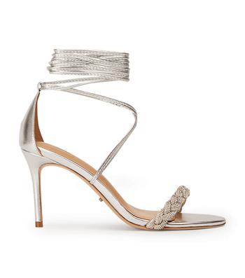 Silver / Metal Tony Bianco Henley Silver Nappa Metallic 8.5cm Strappy Heels | ZAEGJ50643