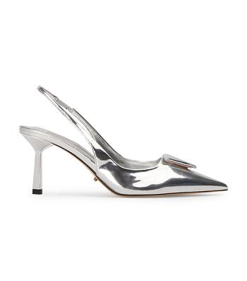 Silver Tony Bianco Bertie Silver Shine 7.5cm Low Heels | PZAER71523