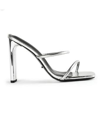 Silver Tony Bianco Florence Silver Foil 11cm Event Heels | ZZAMJ81007