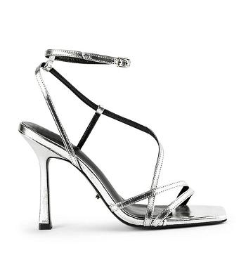 Silver Tony Bianco Franci Silver Foil 10.5cm Stiletto Heels | ZADFL72056