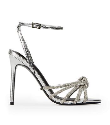 Silver Tony Bianco Kyla Silver Foil 11cm Bridal Heels | EZAHC92440