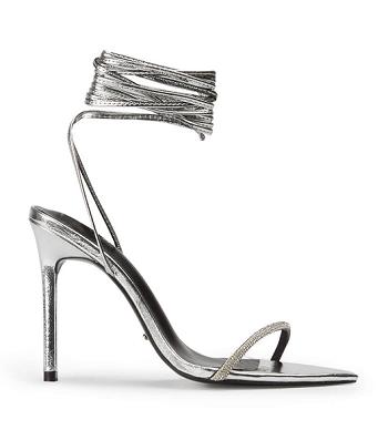 Silver Tony Bianco Makai Silver Foil 10.5cm Stiletto Heels | UZATG73897