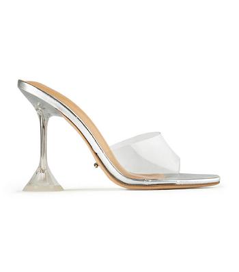 Silver Tony Bianco Serri Clear Vinylite/Silver 10.5cm Bridal Heels | ZAEGJ32908