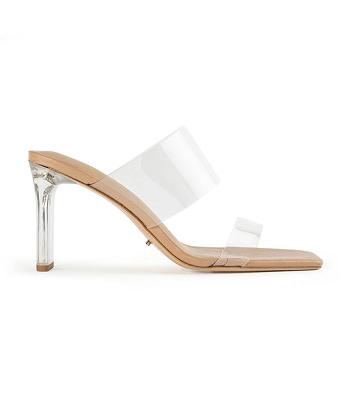 Skin Color Tony Bianco Chicago Clear Vinylite/Skin Nappa 8.5cm Event Heels | DZAKV23726