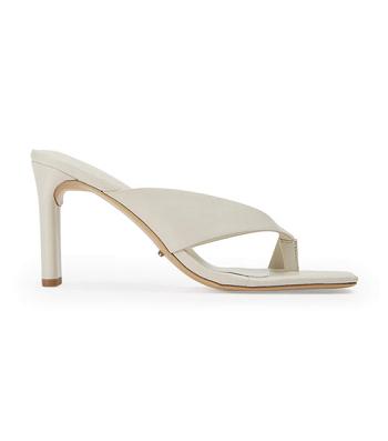 White Tony Bianco Clover Dove Nappa 8.5cm Low Heels | EZAHC84396