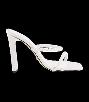 White Tony Bianco Florence Milk Capretto 11cm Block Heels | BZASO66992